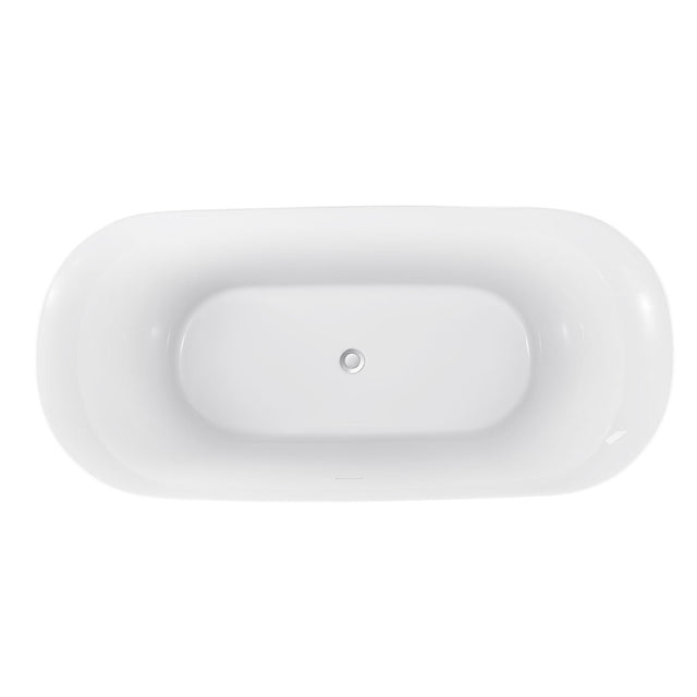 67" 100% Acrylic Freestanding Bathtub,Contemporary Soaking Tub,white Bathtub