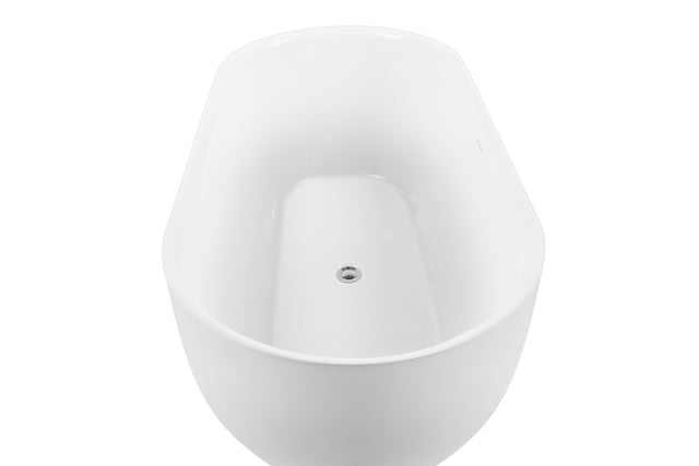 67" 100% Acrylic Freestanding Bathtub,Contemporary Soaking Tub,white Bathtub