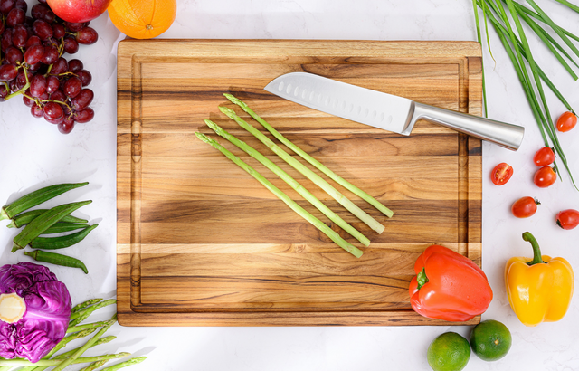 Rectangular Real Teak Wood Cutting Board With Juice Groove 20 INCH, Pack of 5 pieces