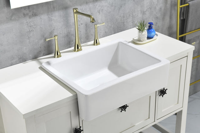 24"L x 19" W Farmhouse/Apron Front White Kitchen Sink