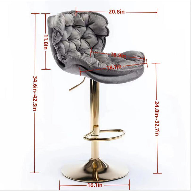 A&A Furniture,Swivel Bar Stools Set of 2, Velvet Counter Height Adjustable Barstools, Dining Bar Chairs Upholstered Modern Bar Stool for Kitchen Island, Cafe, Bar Counter, Dining Room(Green)