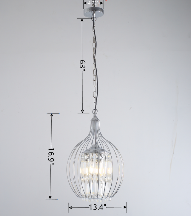 Modern American spherical crystal chandelier -3 bulbs -E12 lamp holder