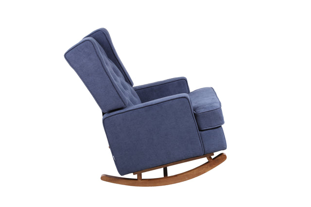 COOLMORE living room Comfortable rocking chair accent chair Navy fabric