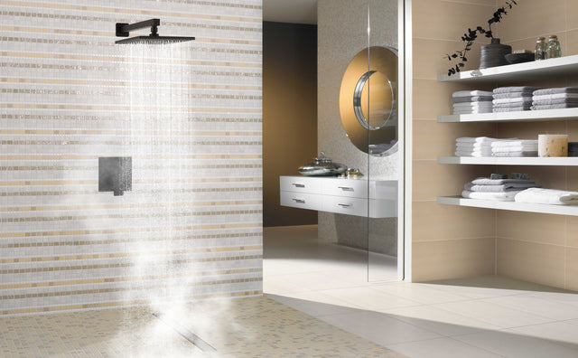 10 Inch Rain Shower Head System Shower Combo Set Bathroom Wall Mount Mixer Shower Faucet Rough-In Valve and Shower Arm Included