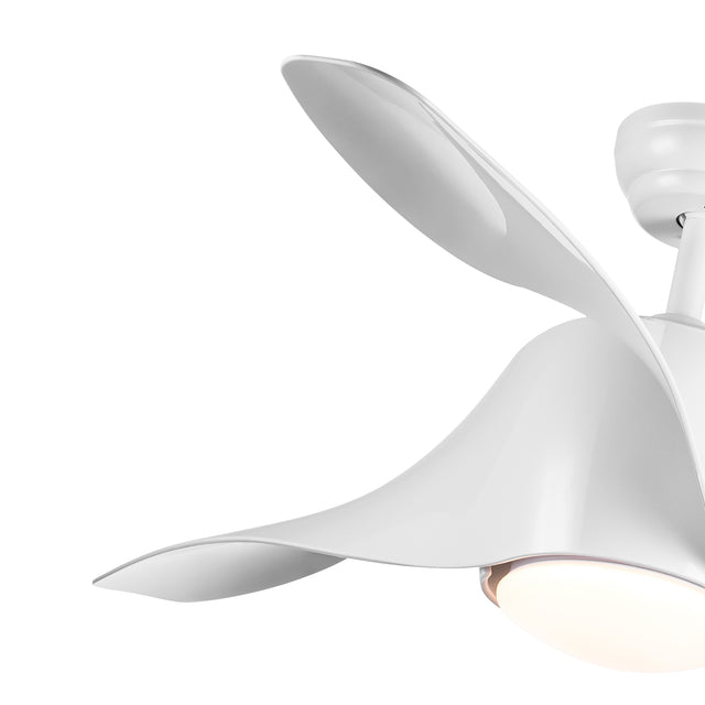 52 In Intergrated LED Ceiling Fan Lighting with White ABS Blade