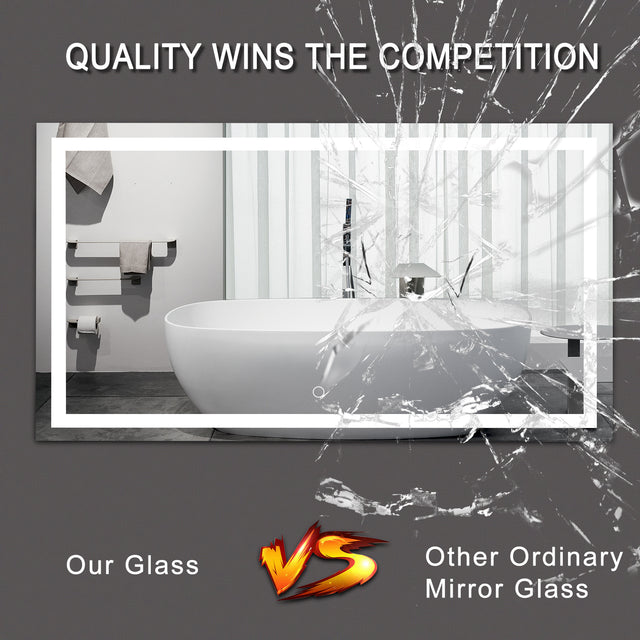 LED Bathroom Mirror 60x 36 Inch with lights, anti-Fog & Dimming Led Bathroom Vanity Mirror