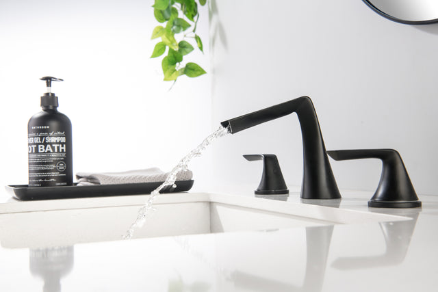 Two Handles Three-Hole Widespread Bathroom Faucet