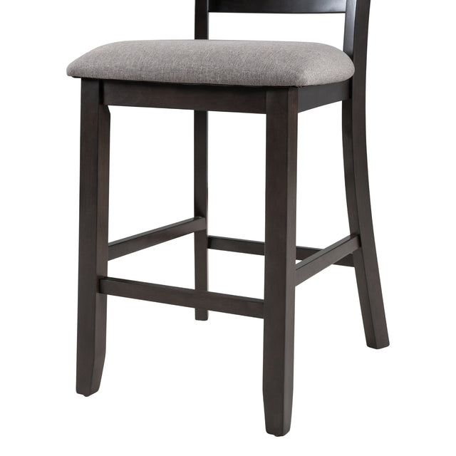 TREXM Set of 4 Wooden Counter Height Dining Chair with Padded Chairs, Espresso