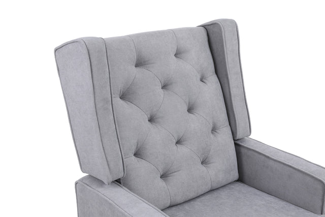 COOLMORE living room Comfortable rocking chair accent chair with light grey fabric