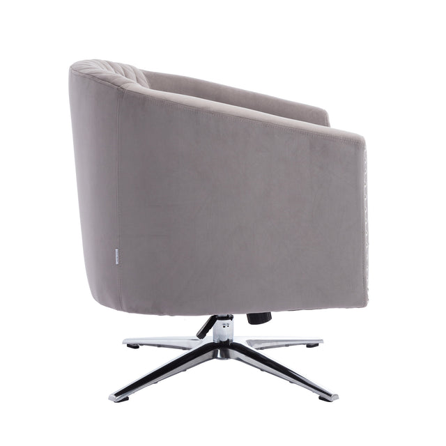 COOLMORE Swivel Barrel chair living room chair with nailheads and Metal base