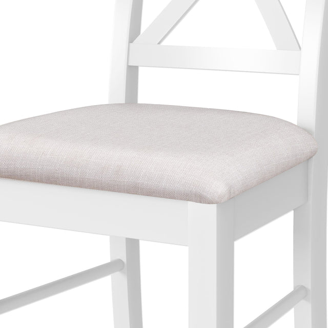 TOPMAX 5 Pieces Farmhouse Rustic Wood Kitchen Dining Table Set with Upholstered 4 X-back Chairs, Gray Green+White+Beige