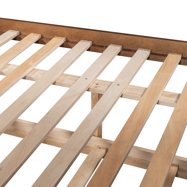 Full Over Full Bunk Bed with Twin Size Trundle, Walnut ( old sku: LP000250AAL)