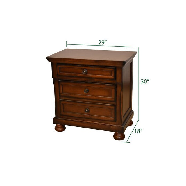 Galaxy Home Austin Wood Nightstand with Hidden Jewelry Drawer in Dark Walnut