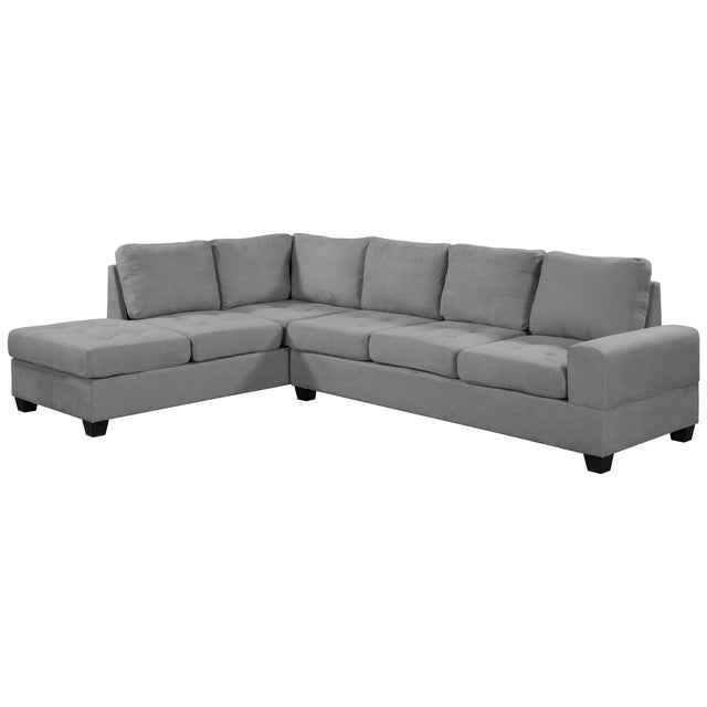 Orisfur. Modern Sectional Sofa with Reversible Chaise, L Shaped Couch Set with Storage Ottoman and Two Cup Holders for Living Room