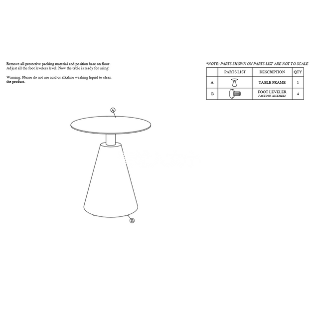 Outdoor Aluminum Round Side Table, Grey