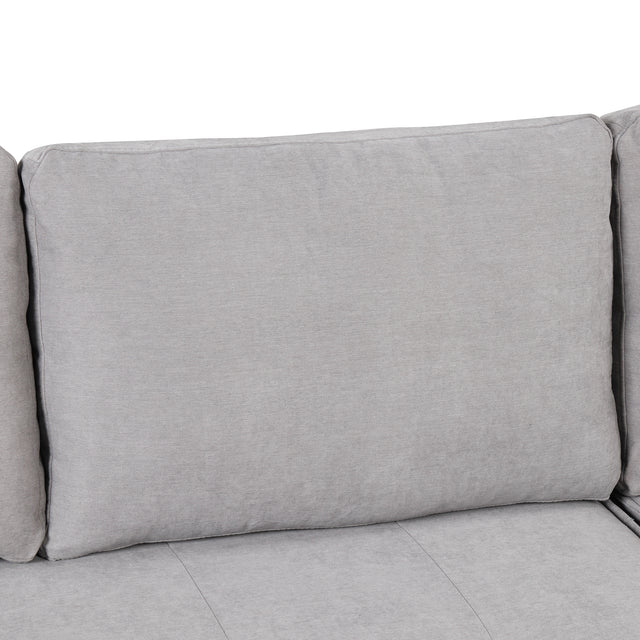 104" Pull Out Sleeper Sofa Reversible L-Shape 3 Seat Sectional Couch with Storage Chaise and 2 Stools for Living Room Furniture Set,Gray