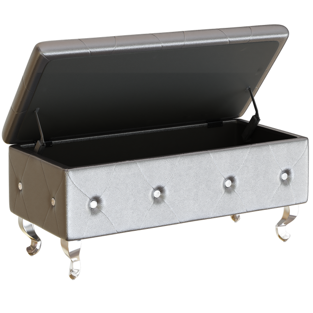 Storage Bench, Flip Top Entryway Bench Seat with Safety Hinge, Storage Chest with Padded Seat, Bed End Stool for Hallway Living Room Bedroom, Supports 250 lb