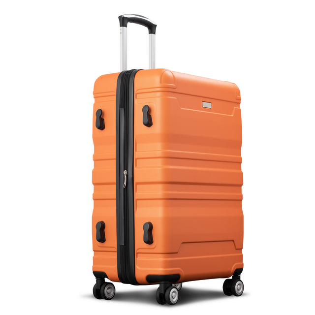 Luggage Sets New Model Expandable ABS Hardshell 3pcs Clearance Luggage Hardside Lightweight Durable Suitcase sets Spinner Wheels Suitcase with TSA Lock 20''24''28''(orange)