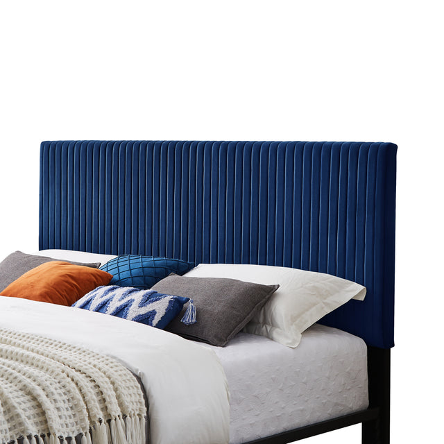 B110 King bed Beautiful line stripe cushion headboard  Strong iron frame with high temperature paint