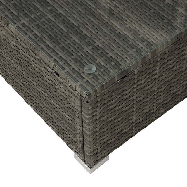 TOPMAX 4 PCS Outdoor Cushioned PE Rattan Wicker Sectional Sofa Set Garden Patio Furniture Set (Beige Cushion)