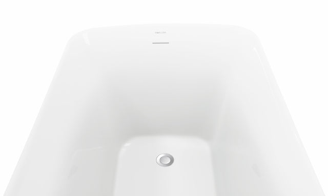 47" 100% Acrylic Freestanding Bathtub,Contemporary Soaking Tub,white inside black outside