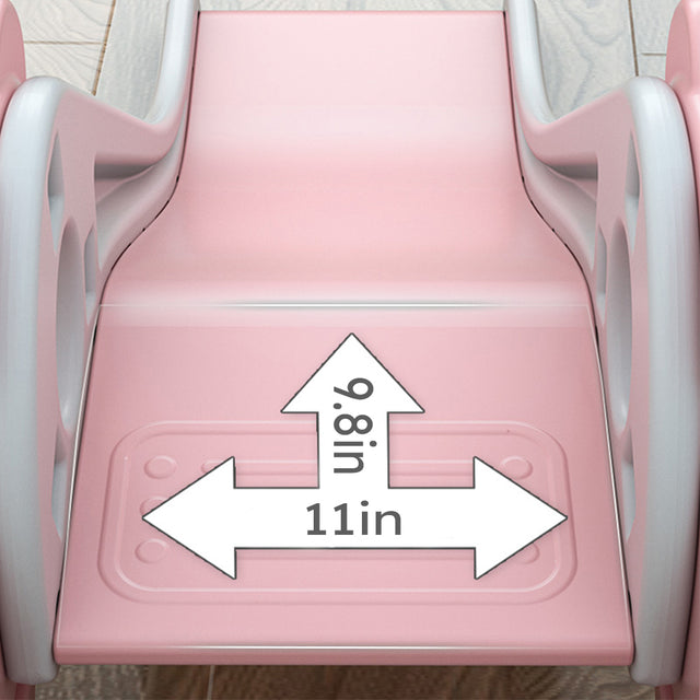 Kid Slide for Toddler Age 1-3 Indoor Bear pink Plastic Slide Outdoor Playground Climber Slide