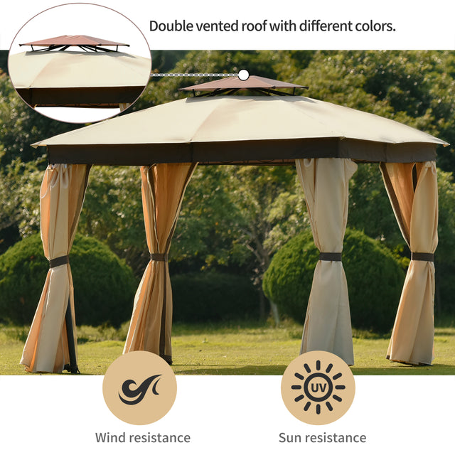 U-style Gazebo Canopy Soft Top Outdoor Patio Gazebo Tent Garden Canopy for Your Yard, Patio, Garden, Outdoor or Party