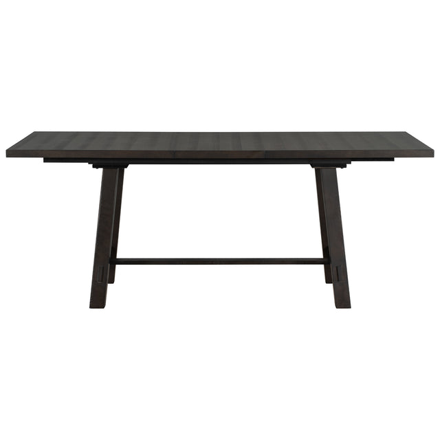 TREXM Retro Style Rectangular Dining Table Wood Extendable Dining Table with 18" Leaf, Seats up to 8 (Espresso)