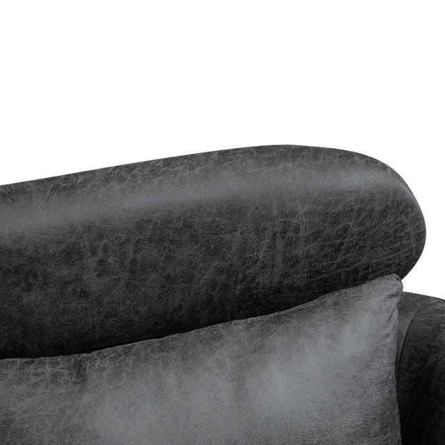 51"W Classical Loveseat Small Sofa Small Mini Room Couch Two-Seater Sofa With 2 Throw Pillows Black Metal Legs for Small Space Office Studio Apartment Bedroom, Valley Gray Bronzing Suede