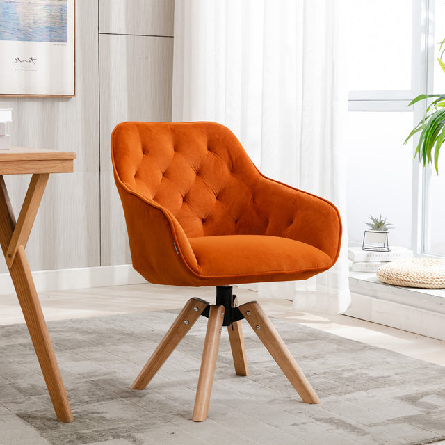 COOLMORE Solid Wood Tufted Upholstered Armless home office chair