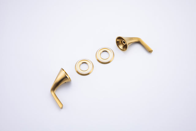 Wall Mounted Bathroom Sink Faucet with Double Lever Handles Vessel Lavatory Basin Mixer Tap,Rough-in Valve