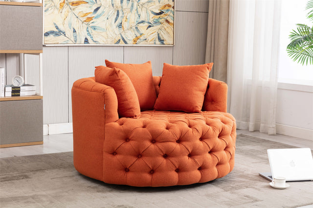 Modern Akili swivel accent chair barrel chair for hotel living room / Modern leisure chair Orange