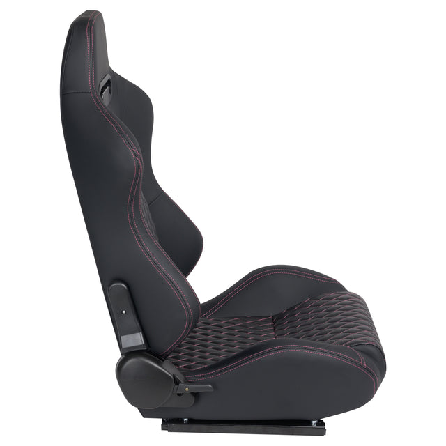 RACING SEAT HIGH QUALITY PVC WITH SUADE MATERIAL DOUBLE SLIDER 2PCS