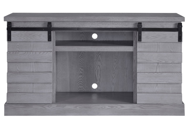 ACME Amrita TV Stand w/Fireplace, Gray Oak 91616