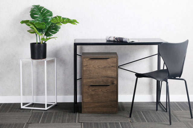 D400mm WOOD FILE CABINET 2 DRAWERS Grey