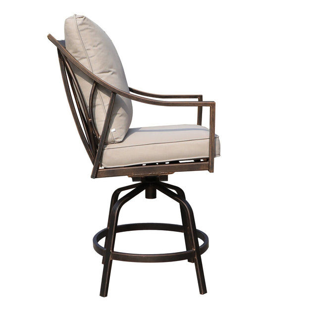 Aluminum Swivel Bar Stool, Taupe, Set of 2