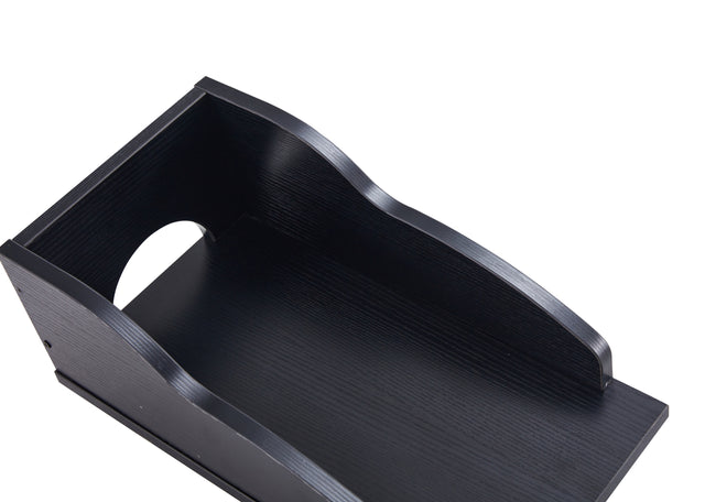 D&N solid wood computer Desk,office table with PC droller, storage shelves and file cabinet , two drawers, CPU tray,a shelf used for planting, single , black. 47.24''L 21.65''W 34.35''H