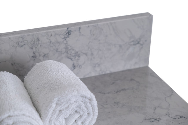 Montary 37" carrara gray engineered stone vanity top backsplash