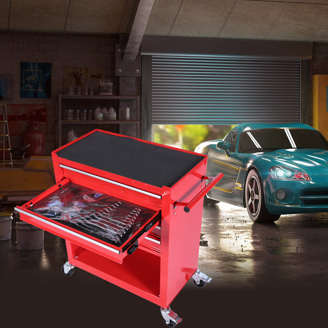 4 DRAWERS TOOL CABINET WITH TOOL SETS-RED