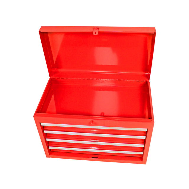 Detachable 5 Drawer Tool Chest with Bottom Cabinet and one Adjustable Shelf--Red