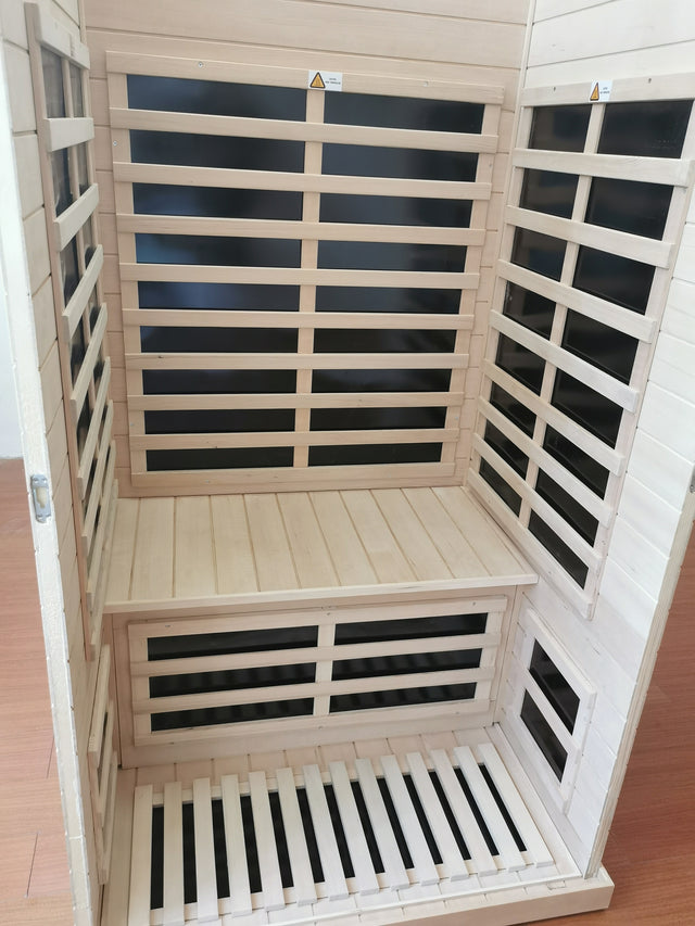 Deluxe version Plus One person Far infrared Hemlock Sauna room with LED colour lights