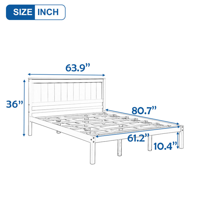 Platform Bed Frame with Headboard , Wood Slat Support , No Box Spring Needed ,Queen,Espresso(OLD SKU:WF191420AAP)