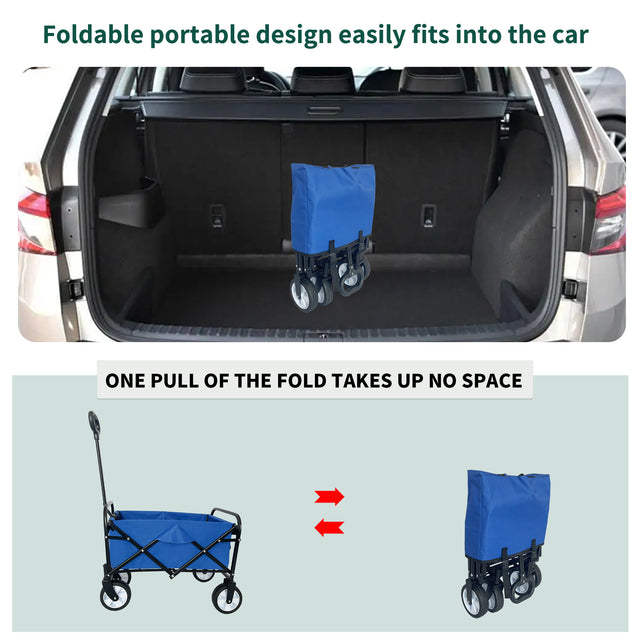 Outdoor Garden Multipurpose Micro Collapsible Beach Trolley Cart Camping Folding Wagon