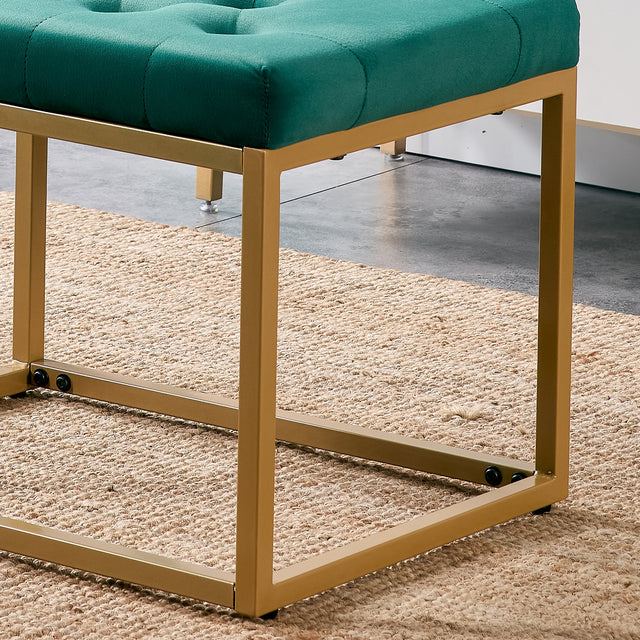 Velvet Shoe Changing Stool,Dark Green Footstool, Square Vanity Chair, Sofa stool,Makup Stool .Vanity Seat ,Rest stool. Piano Bench .Suitable for Clothes Shop,Living room, porch, fitting room Bedroom