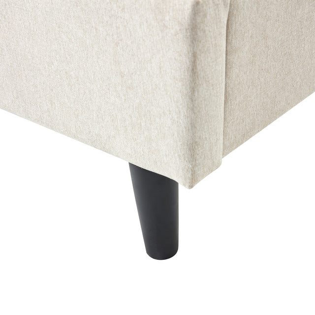 King Size Bed Frame, Modern Upholstered Platform Bed Frame with LED Lights and Height Adjustable Headboard, No Box Spring Needed/Easy Assembly/Pack in 1-Box/Noise-Free (Off white, King)