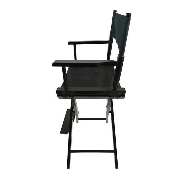 Casual Home Director's Chair, Black Frame/Black Canvas,Suitable for adults, foldable style, 2pcs/set populus