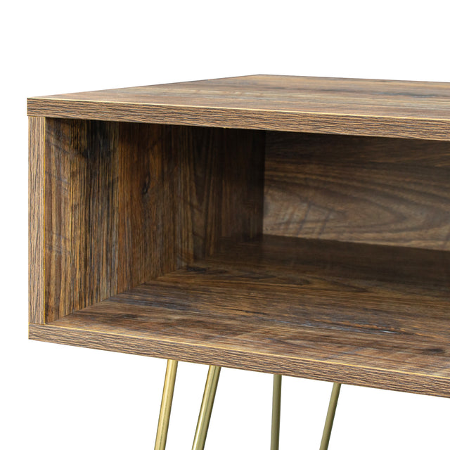 Modern Design TV stand stable Metal Legs with 2 open shelves to put TV, DVD, router, books, and small ornaments,Espresso