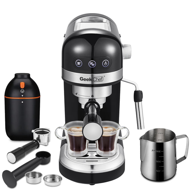 20 Bar Espresso Machine , 1350W High Performance, 1.4 Ldetachable transparent water tank, Thermo block beating system,With safety valve(Banned from selling on Amazon)