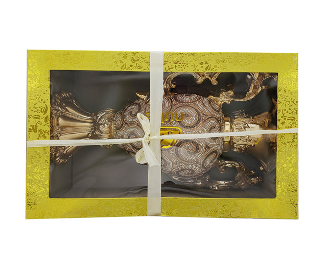 Ambrose Chrome Plated Crystal Embellished Ceramic Vase