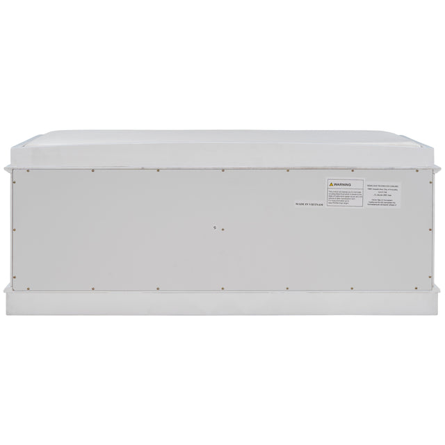 TREXM Storage Bench with 4 Doors and Adjustable Shelves, Shoe Bench with Removable Cushion for Living Room, Entryway (White)